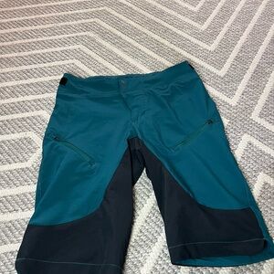 Teal and Black Athletic Men's Shorts
